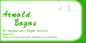 arnold bogos business card