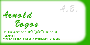 arnold bogos business card